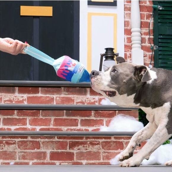 BARK Super Chewer Home Alone Dog Toy Paint Can Treat Dispensing Tug Thrash Toss - Picture 2 of 6